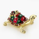 CLOISONNE ΜΠΙΖΟΥΤΙΕΡΑ 2 ΧΕΛΩΝΕΣ ΚΟΚΚΙΝΕΣ & ΠΡΑΣΙΝΕΣ 7x5.5x5cm
