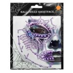 Αυτοκόλλητα Προσώπου Face Gems Μέσα Νεκροκεφαλή 20x14cm Carnavalista 232653 - Image 2