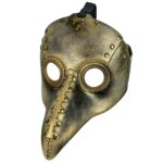 Μάσκα Πλαστική Χρυσό Πουλί με Λάστιχο 28x19cm Carnavalista 232699