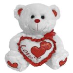 Αρκουδάκι Λευκό με Καρδιά 30cm ToyMarkt 99482