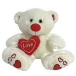 Αρκουδάκι Λευκό με Κόκκινη Καρδιά 27cm ToyMarkt 99483