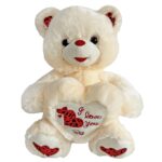 Αρκουδάκι Εκρού με Καρδιά Μεσαίο 30cm ToyMarkt 99504