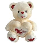 Αρκουδάκι Εκρού με Καρδιά Μεγάλο 40cm ToyMarkt 99505
