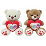 Αρκουδάκι Λούτρινο με Καρδιά Δίχρωμη 30cm ToyMarkt 99523