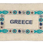 ΧΑΛΑΚΙ ΜΠΑΝΙΟΥ ΜΕ ΨΑΡΑΚΙΑ & ΜΑΤΙΑ "GREECE" 50X80cm