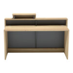 Γραφείο reception Lotus pakoworld σε φυσική-ανθρακί απόχρωση 160x60x105εκ - Image 2