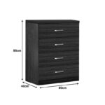 Συρταριέρα Killian pakoworld με 4 συρτάρια wenge 80x40x80εκ - Image 3