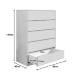 Συρταριέρα Kuanger pakoworld mdf σε φυσική απόχρωση 80x40x109εκ - Image 3