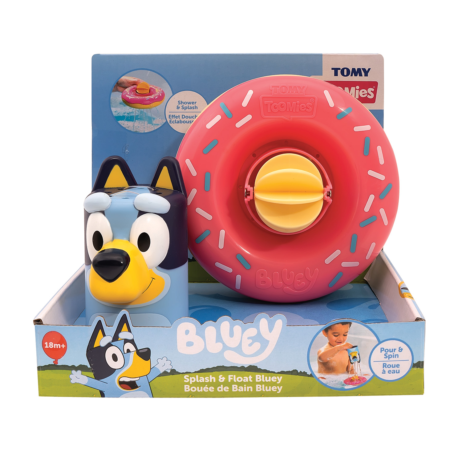 Tomy Toomies Βρεφικό Παιχνίδι Μπάνιου Bluey Σωσίβιο & Φιγούρα Για 18+ Μηνών