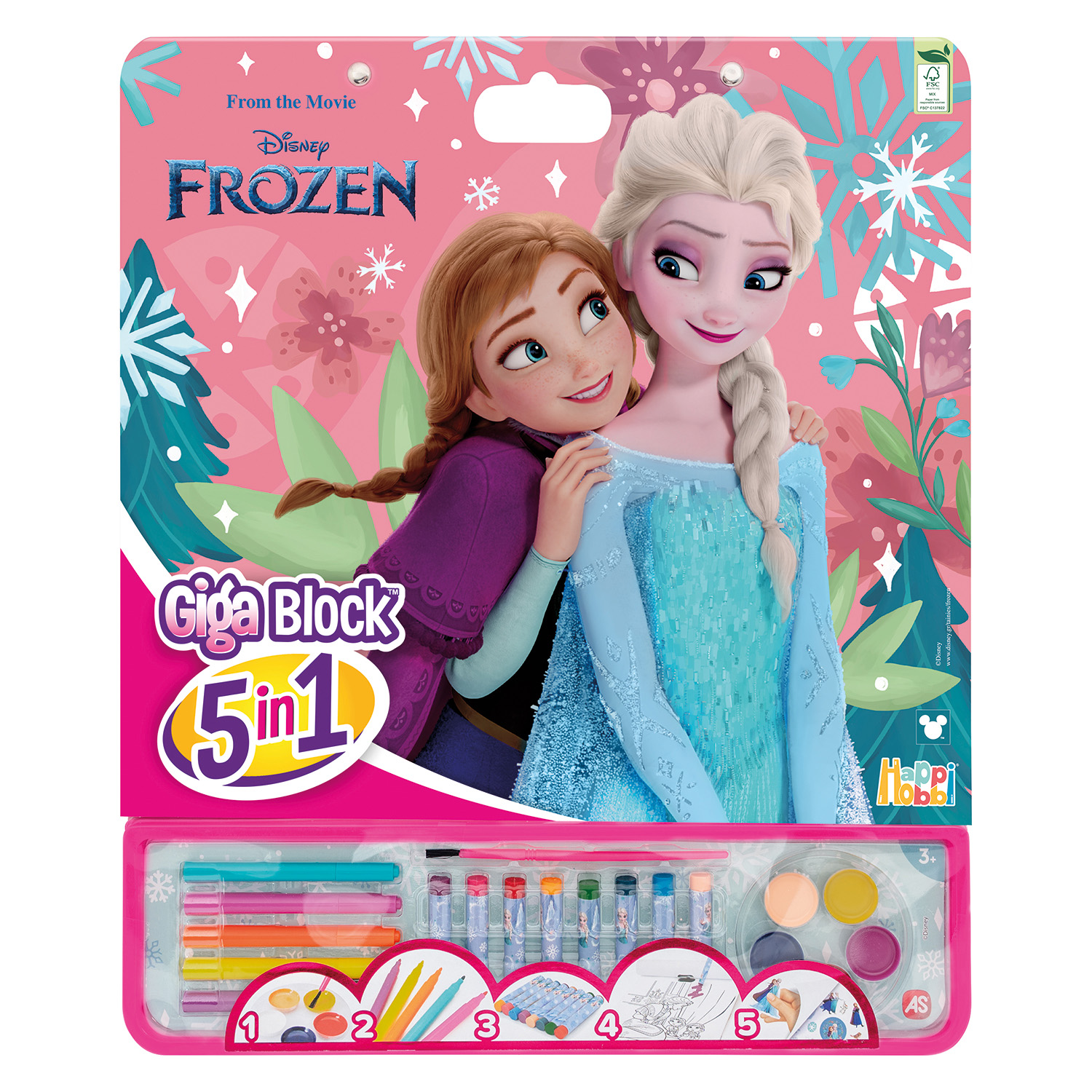 Giga Block Σετ Ζωγραφικής Disney Frozen 5 Σε 1 Για 3+ Χρονών