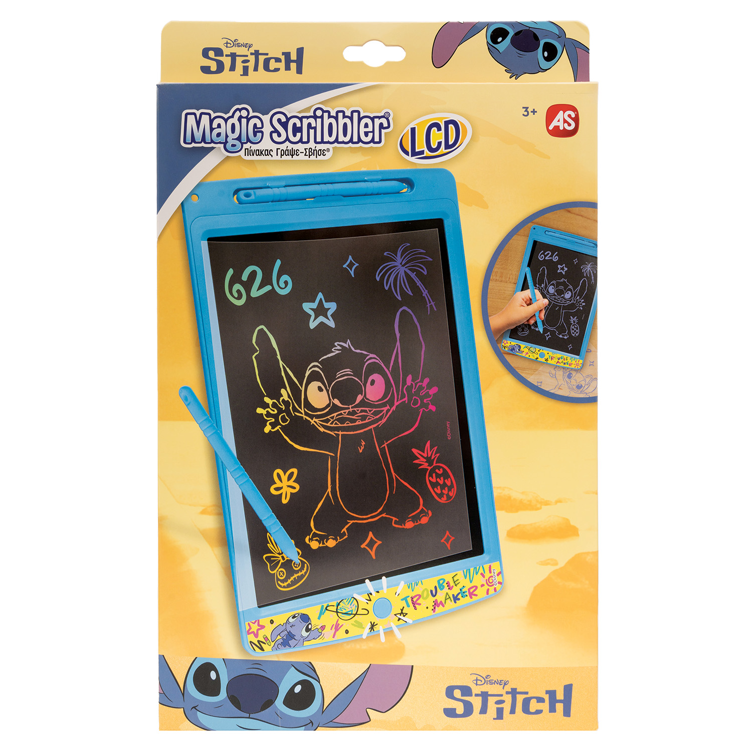 AS LCD Γράψε - Σβήσε Stitch Για 3+ Ετών