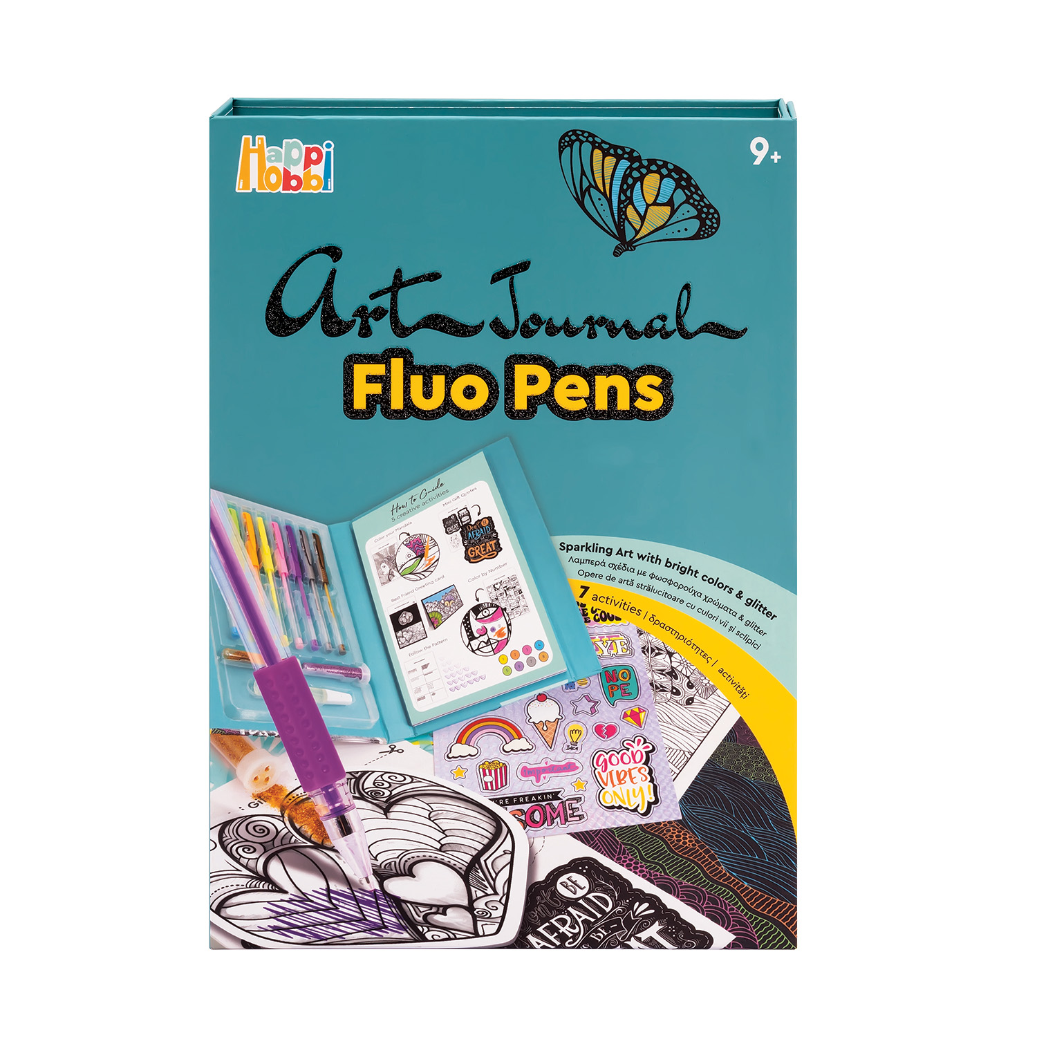 HappiHobbi Art Journal Fluo Στυλό Για 9+ Χρονών