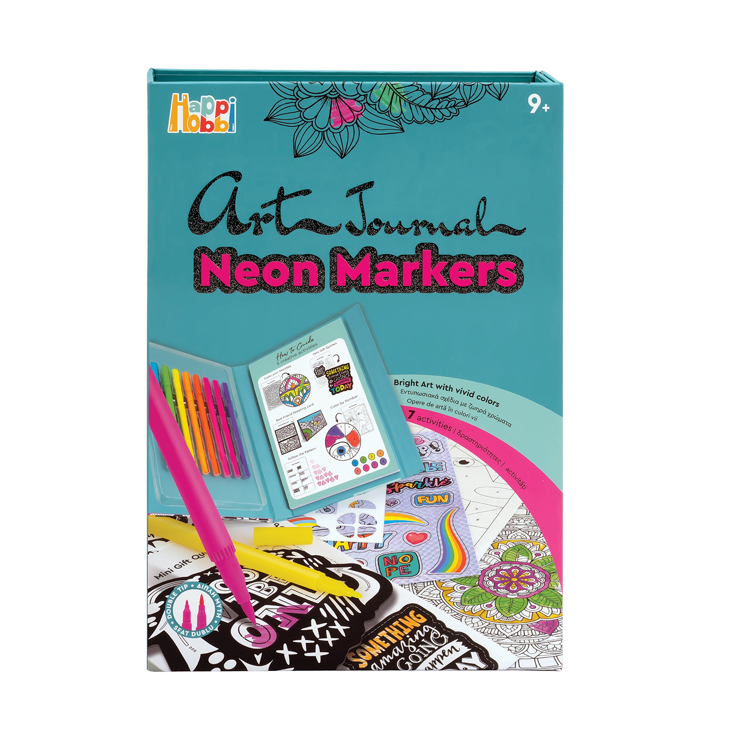 HappiHobbi Art Journal Neon Μαρκαδόροι Για 9+ Χρονών