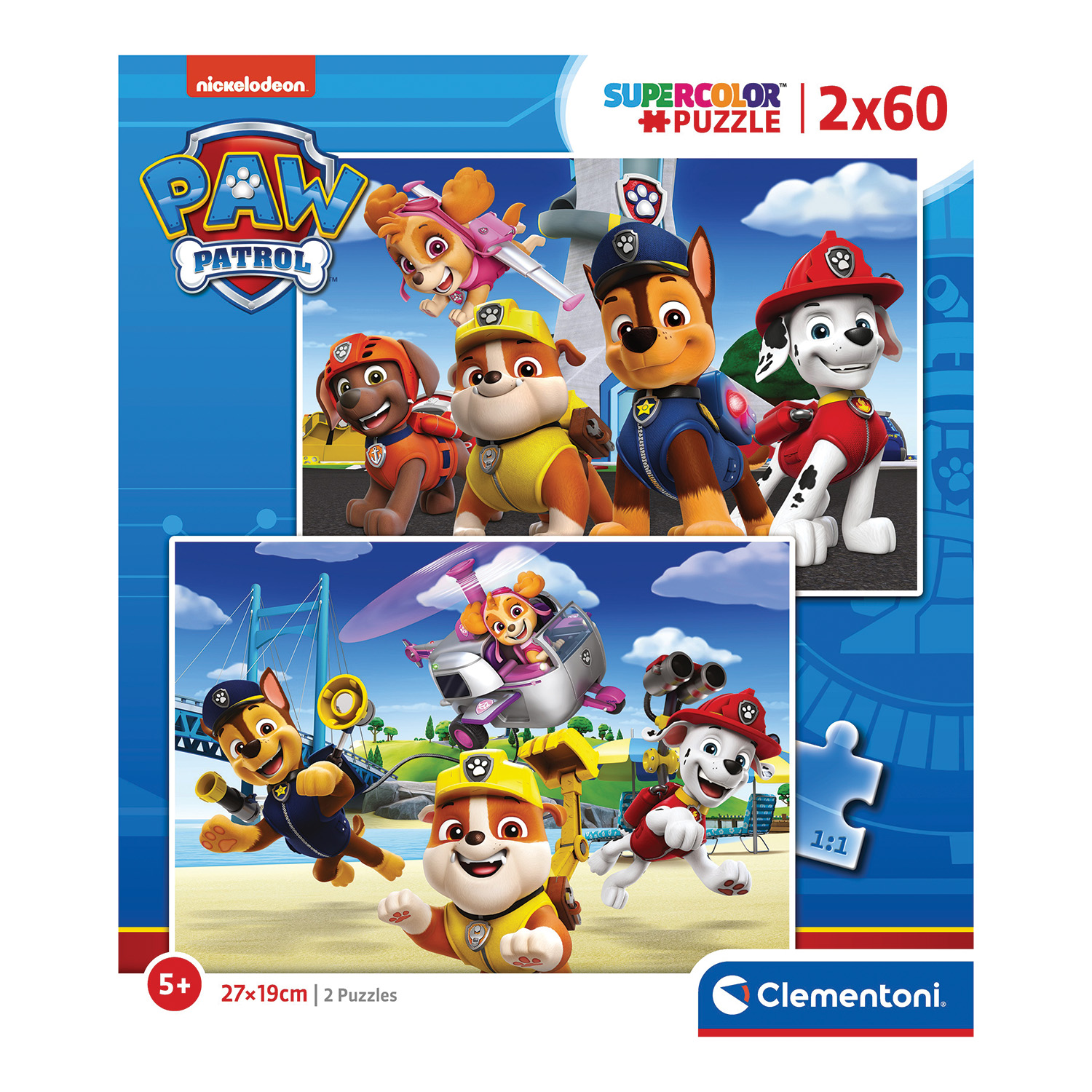 Clementoni Παζλ Super Color Paw Patrol 2Χ60 τμχ