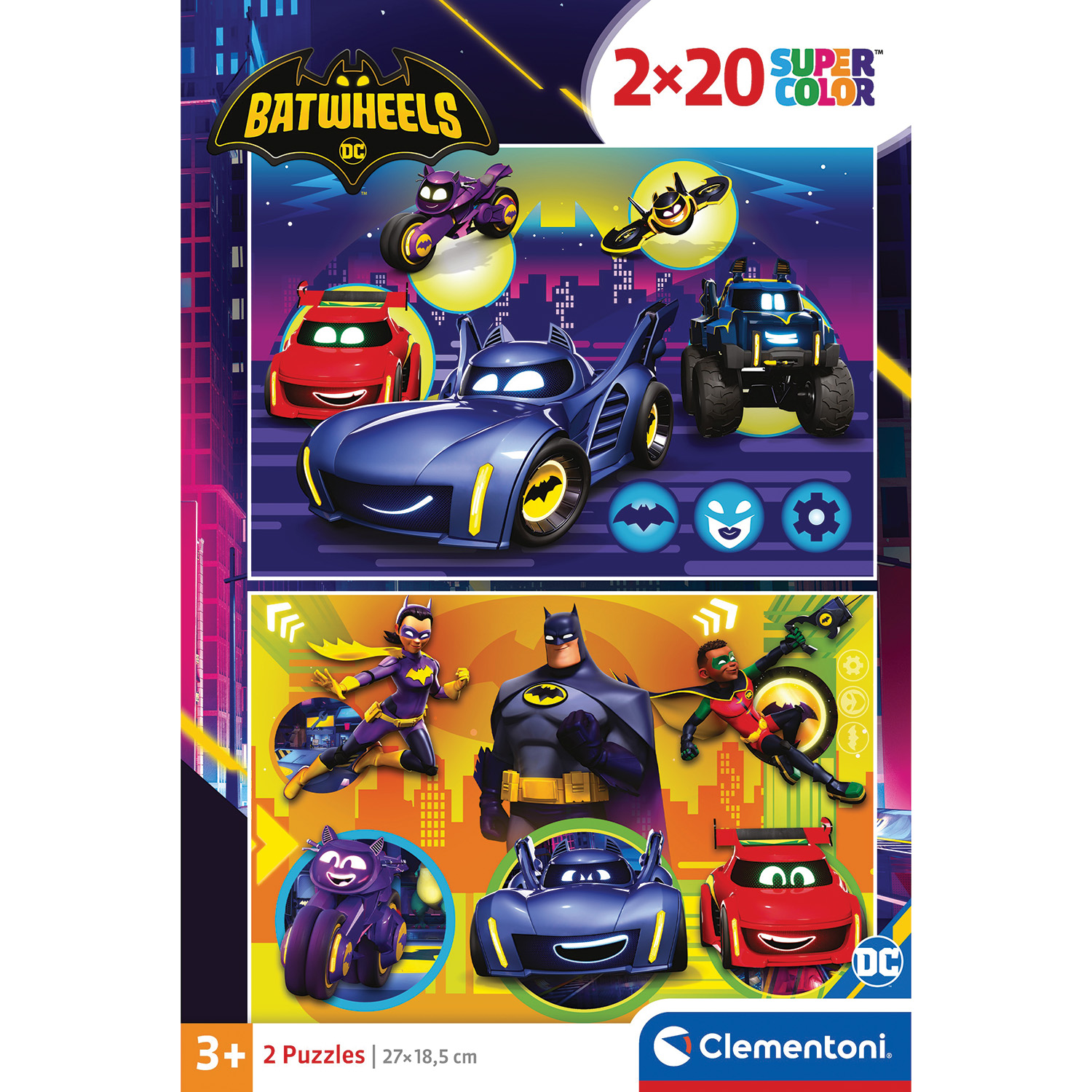 Clementoni Παζλ Super Color Batwheels 2x20 τμχ