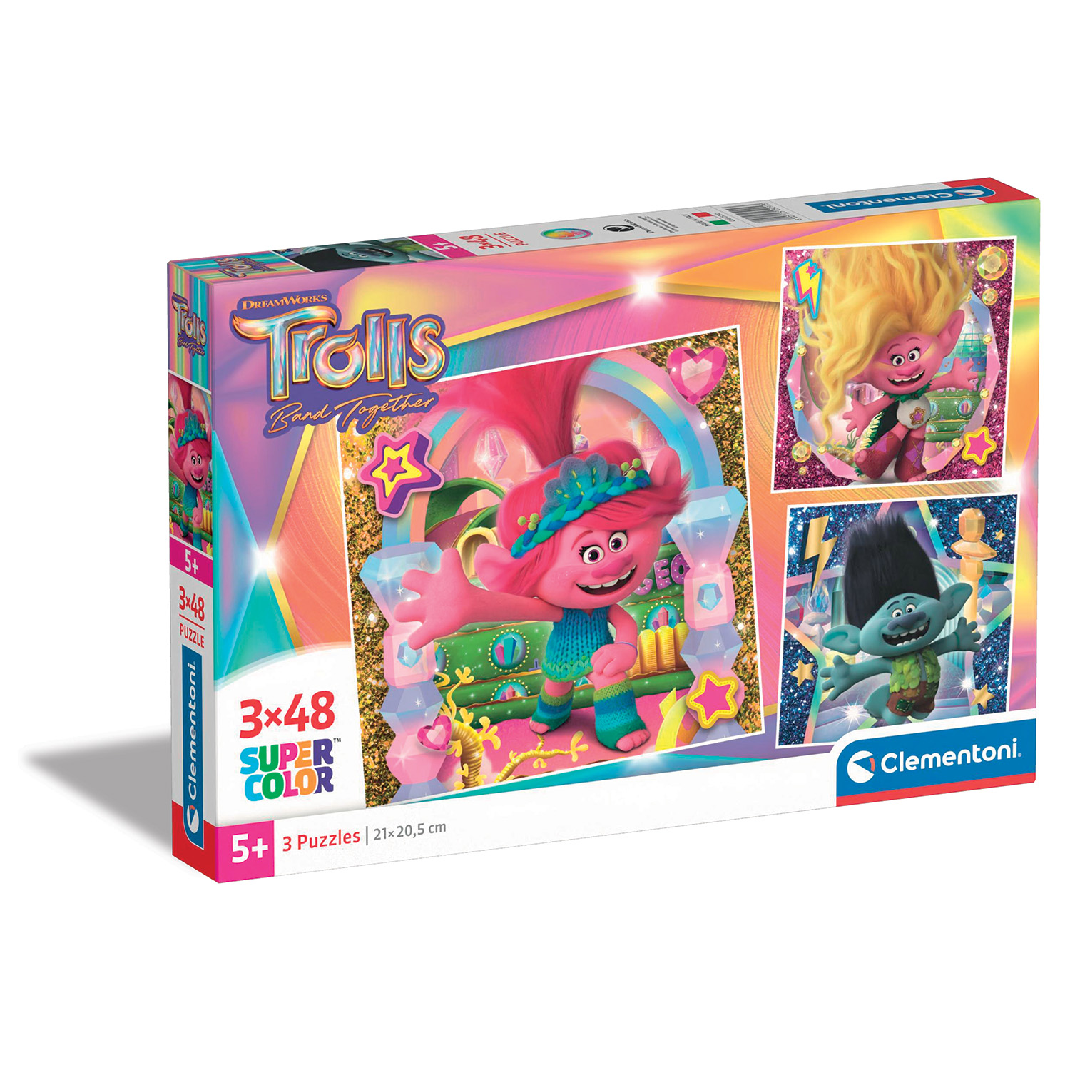 Clementoni Παζλ 3X48 Super Color Trolls 3