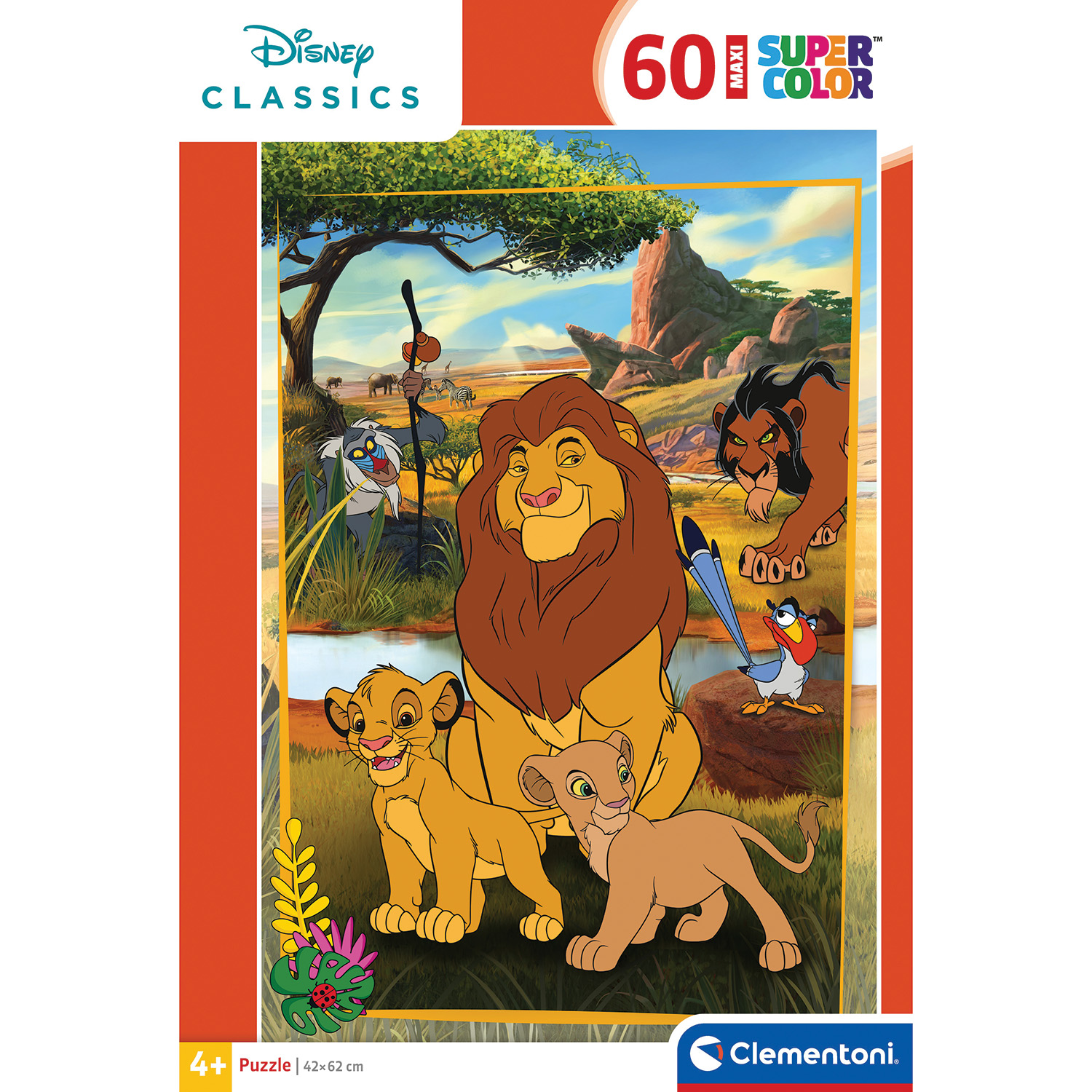 Clementoni Παζλ Maxi Super Color Lion King Disney Classics 60 τμχ