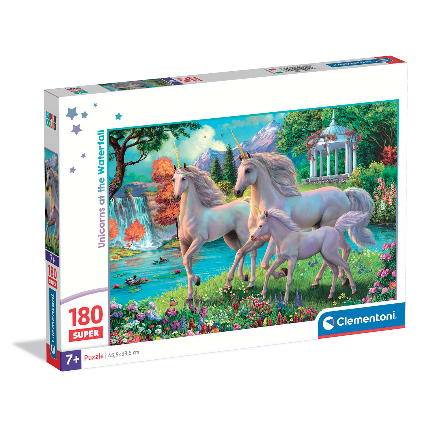 Clementoni Παζλ Super Super Color Μονόκεροι στον Καταρράκτη 180 τμχ