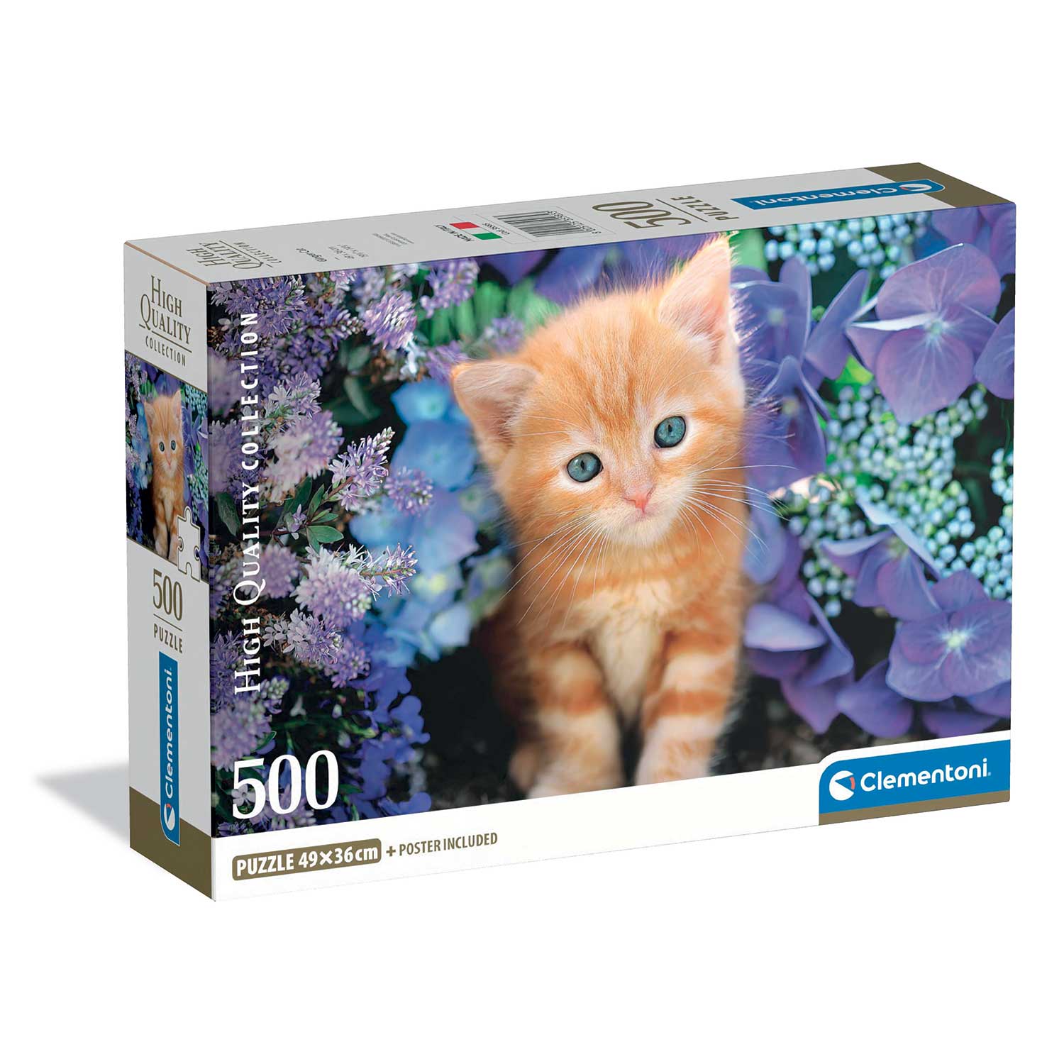 Clementoni Παζλ High Quality Collection Γατάκι Με Γαλανά Ματάκια 500 τμχ - Compact Box