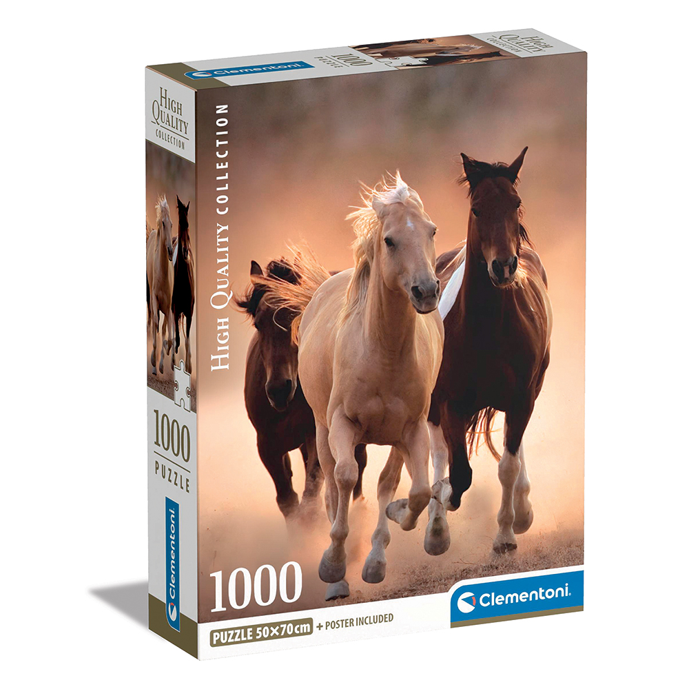 Clementoni Παζλ High Quality Collection Άλογα 1000 τμχ - Compact Box