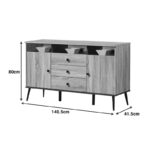 Μπουφές Zezan pakoworld σε sonoma-ανθρακί απόχρωση 140.5x41.5x80εκ - Image 5