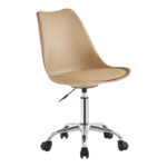 Καρέκλα γραφείου εργασίας Gaston II pakoworld pp-pu cappuccino 48x57x77-90εκ - Image 2