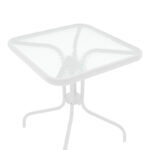 Τραπέζι Watson pakoworld μέταλλο λευκό- γυαλί 70x70x70εκ - Image 3