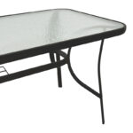 Τραπέζι Ensure pakoworld μέταλλο μαύρο-γυαλί 140x80x70εκ - Image 5