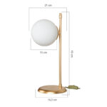 Επιτραπέζιο φωτιστικό Inclusive pakoworld Ε27 χρυσό 16.5x21x45εκ - Image 4