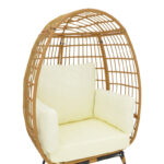 Πολυθρόνα Frox pakoworld wicker rattan φυσικό-μεταλλικό φυσικό-μαύρο πόδι-μπεζ μαξιλάρι 96x76x145εκ - Image 5