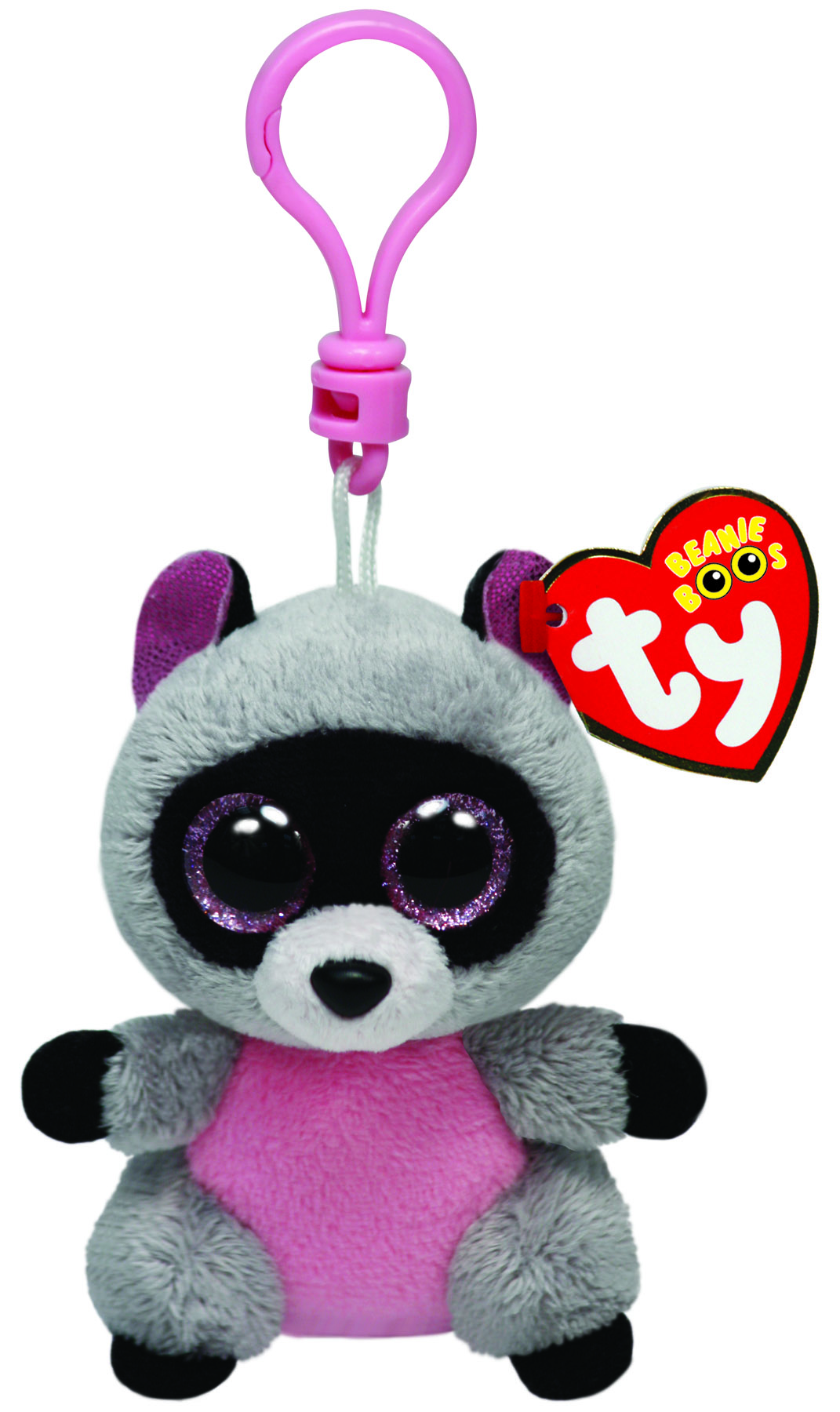 TY Beanie Boos Χνουδωτό Μπρελόκ Ρακούν Γκρι 8.5εκ