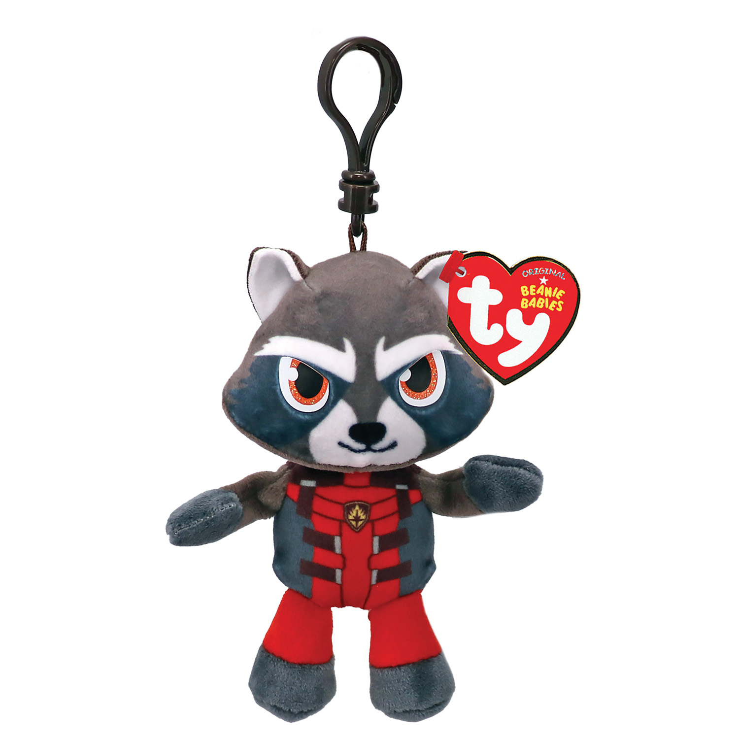 TY Χνουδωτό Beanie Babies Κλιπ Marvel Rocket 8,5εκ