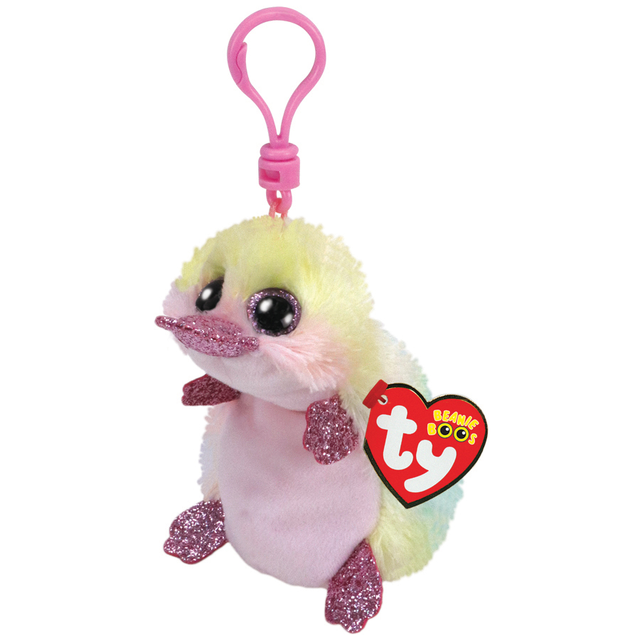 TY Beanie Boos Petunia Χνουδωτό Μπρελόκ Πλατύποδας Παστέλ 8.5εκ