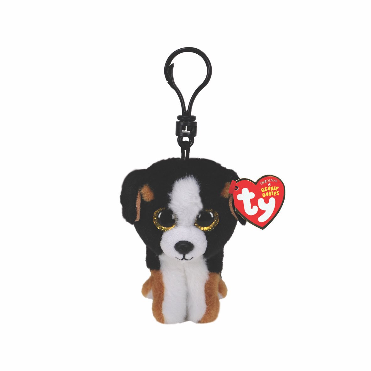 TY Beanie Boos Roscoe Χνουδωτό Μπρελόκ Σκυλάκι Λευκό Και Καφέ 8.5εκ