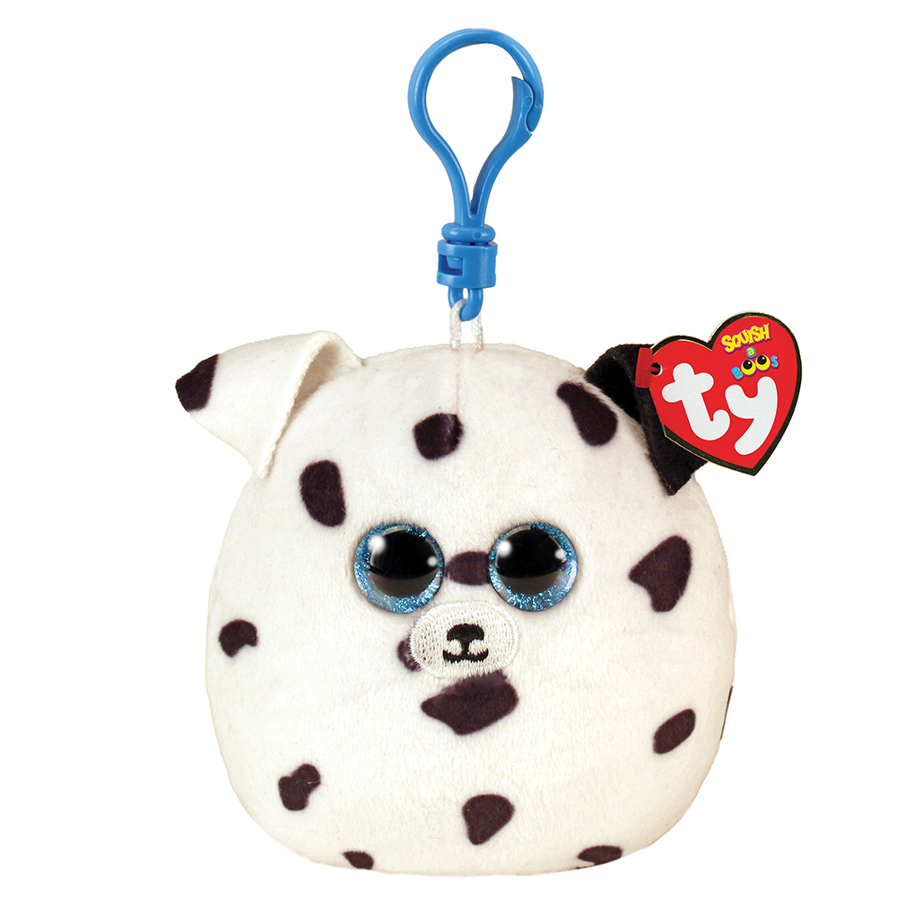 TY Squishy Beanies Fetch Χνουδωτό Μπρελόκ Σκυλάκι Δαλματίας Λευκό