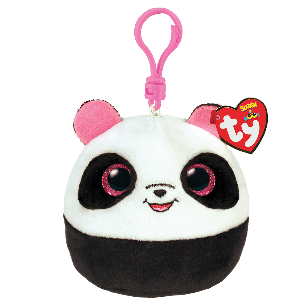TY Squishy Beanies Bamboo Χνουδωτό Μπρελόκ Πάντα Λευκό Και Μαύρο