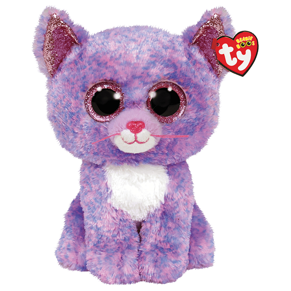 TY Beanie Boos Cassidy Χνουδωτή Γατούλα Λιλά 23εκ