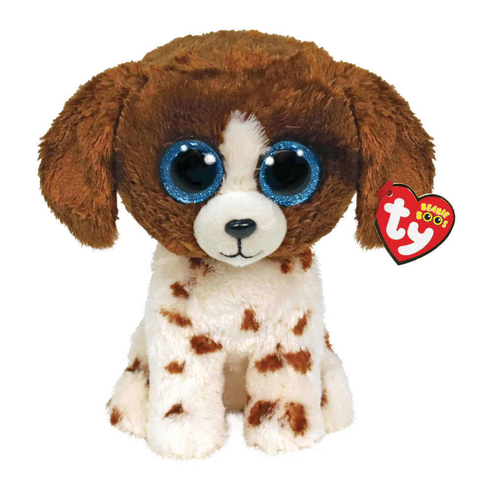 TY Beanie Boos Muddles Χνουδωτό Σκυλάκι Καφέ Και Λευκό 23εκ