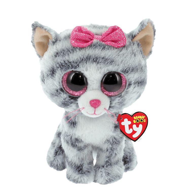 TY Beanie Boos Kiki Χνουδωτή Γατούλα Γκρι 15εκ