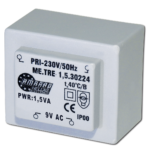 TRM-090-15 Πακτωμένος μετασχηματιστής 9V 1.5VA