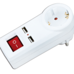 SP-01S-USB Adaptor με διακόπτη και 2 θύρες USB