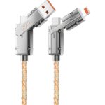 XO-NB276 καλώδιο 4 σε 1, USB-C σε Lightning + USB-C σε USB-Α, 60W, 1μ, Γκρι