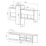 Σύνθετο σαλονιού Torania pakoworld sonoma-λευκό 185x37x145εκ - Image 3