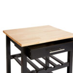 Τρόλεϊ-Ραφιέρα Claude pakoworld mdf μαύρο - φυσικό 58x48x87.5εκ - Image 2