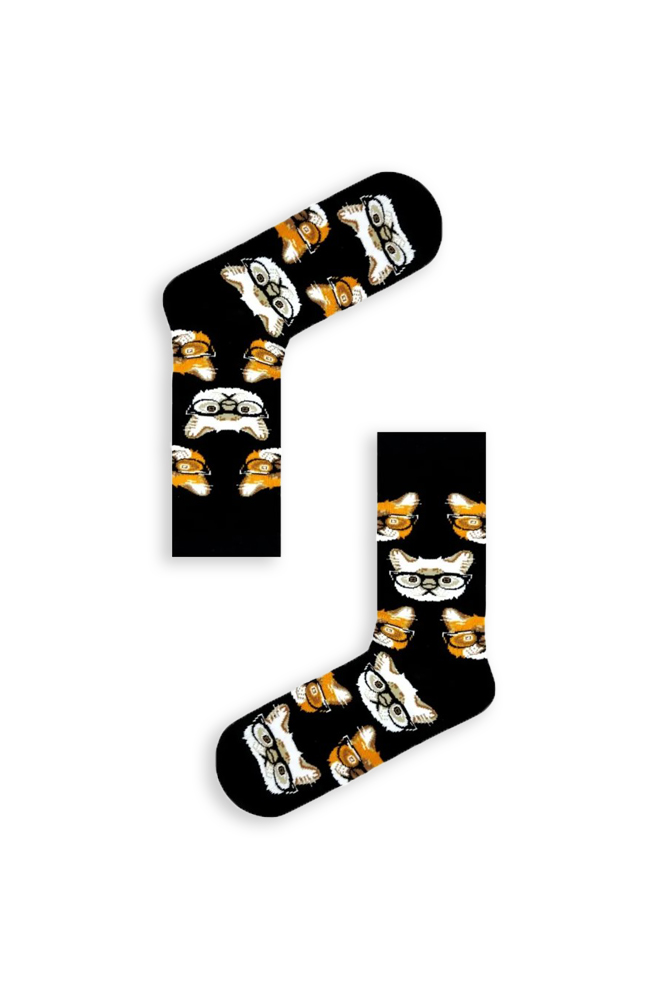 1cat-glasses Κάλτσα Unisex με Σχέδιο Cat With Glasses - Image 1