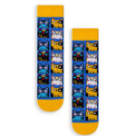 Κάλτσα Unisex με Σχέδιο Blue-Yellow Cats