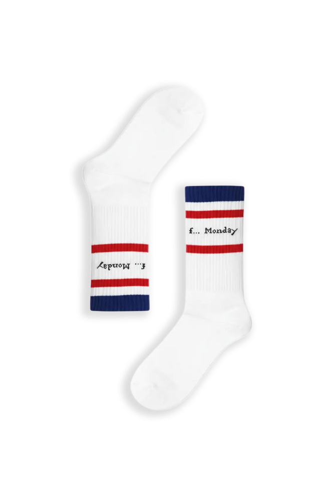 1kentima-apple Κάλτσα Unisex με Σχέδιο F....... Monday - Image 1