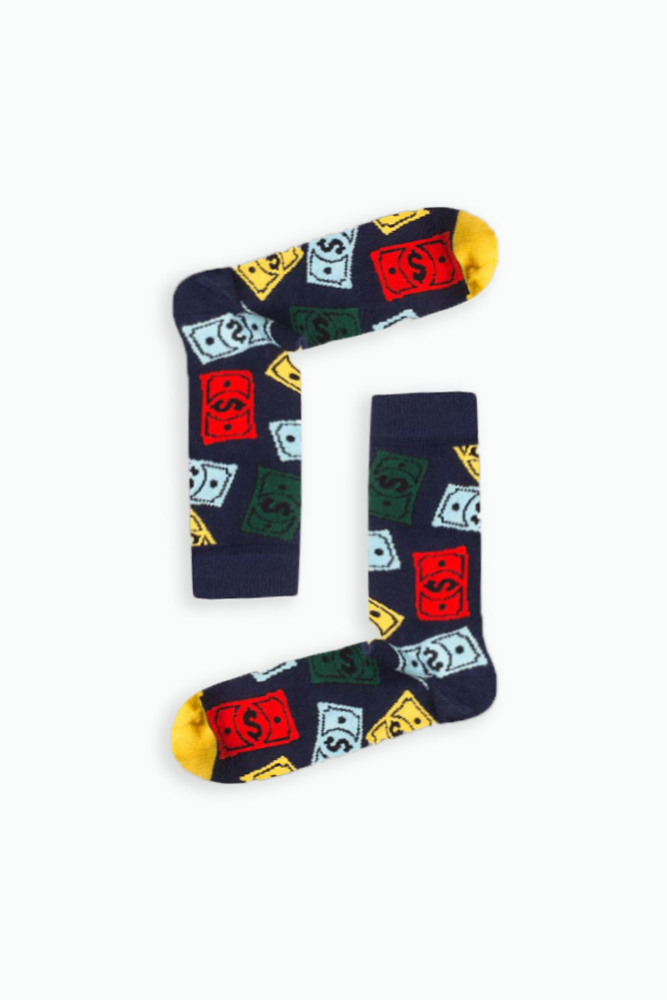 1moneycolorful Κάλτσα Unisex με Σχέδιο Money - Image 1