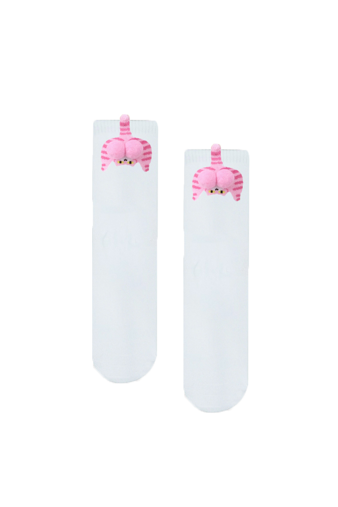 1pink-cat Κάλτσα Unisex με Σχέδιο Pink Cat - Image 1