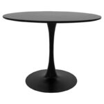 Τραπεζαρία Balou-Noor pakoworld σετ 5τεμ MDF μαύρο-γκρι Φ120x73εκ - Image 2